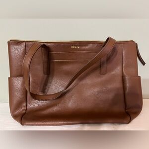 Relic Brown Pebbled Faux Leather Should Bag